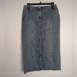 14 L.A. Blues Denim Vintage Y2K Stretch Low Rise Maxi Skirt